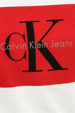 Red White Twist Logo - Affordable CALVIN KLEIN JEANS T Shirt With Logo Red White