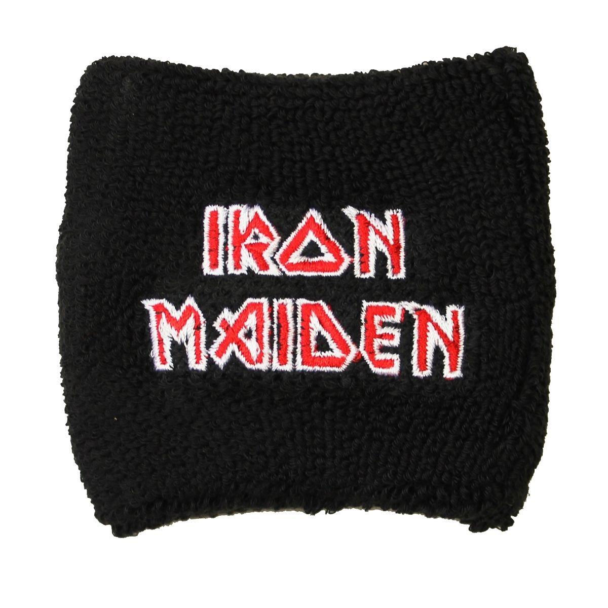 Red Band Logo - Wristband Iron Maiden Red Band Logo Wrist Sweatband Metal Apparel