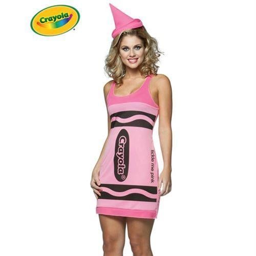 Crayoloa Logo - Tickle Me Pink Crayola Crayon Halloween Costume for Adults | Free ...