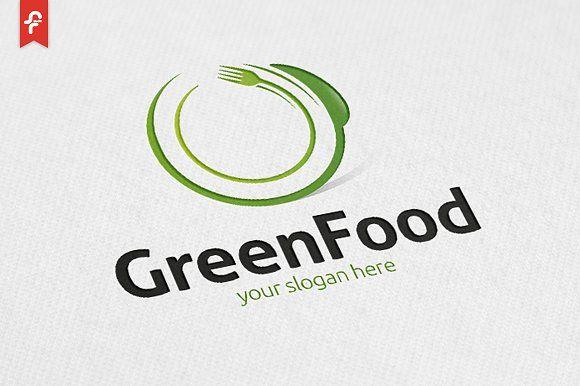 Food Logo - Green Food Logo Logo Templates Creative Market