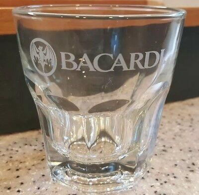 Vodka Bat Logo - BACARDI BAT LOGO Rum Glass Vodka Gin White Etched BAT Libbey Glass