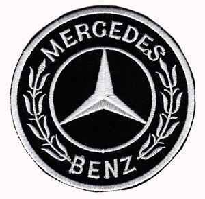 Mercedes-Benz Logo - MERCEDES BENZ LOGO EMBLEM BADGE BLACK & SILVER EMBROIDERED IRON ON