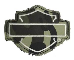 Camo Harley Davidson Logo - Harley-Davidson Genuine Camo Bar & Shield Frayed Emblem Patch, 4 x 3 ...