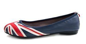 Red White Twist Logo - Butterfly Twists NEW Jacqui union jack red white blue flat ballet shoes