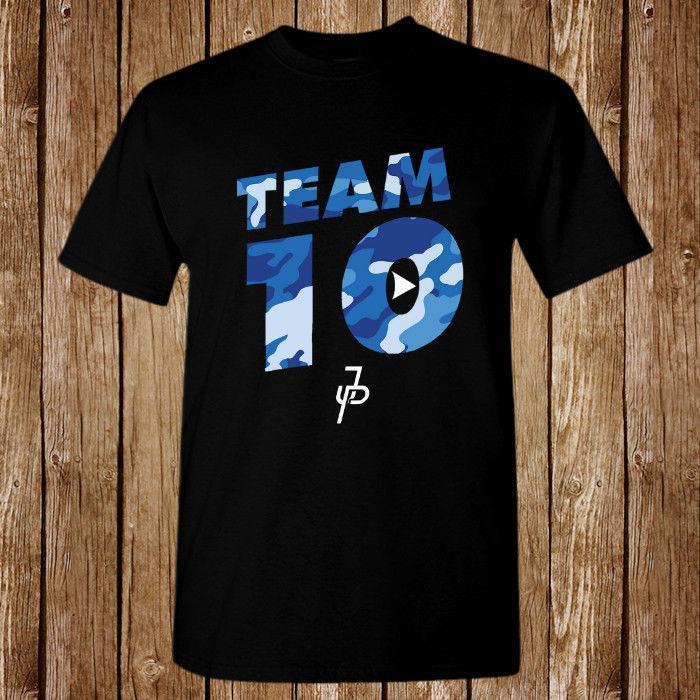 Blue Camo Logo - Jake Paul Team 10 Blue Camo Logo Size S 5XL T Shirt Shirts T Shirts