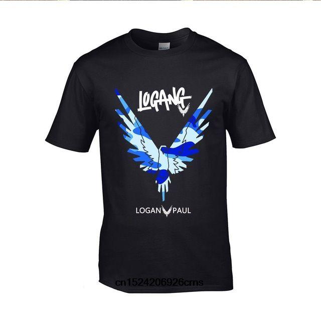 Blue Camo Logo - Summer Men Casual T Shirts Logan Paul Bird Logo Blue Camo Logang Man ...