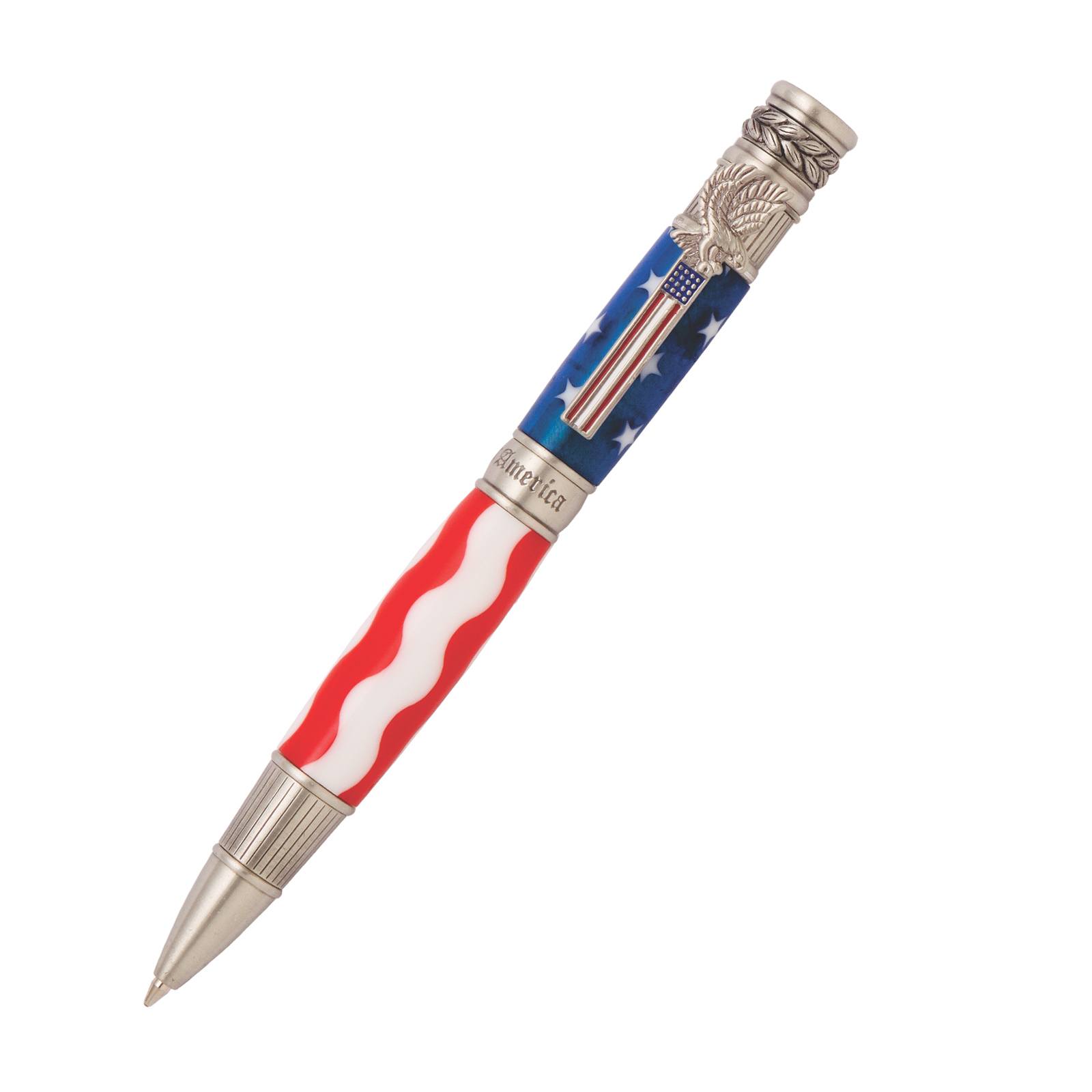 Red White Twist Logo - American Patriot Antique Pewter Twist Pen Kit at Penn State Industries