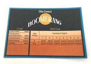 MB Games Logo - MB Hotel Board Game Boomerang Title Deed Card Spare Parts ...