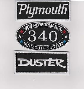 Plymouth Duster Logo - PLYMOUTH: DUSTER 340 SEW IRON ON PATCH BADGE EMBLEM EMBROIDERED