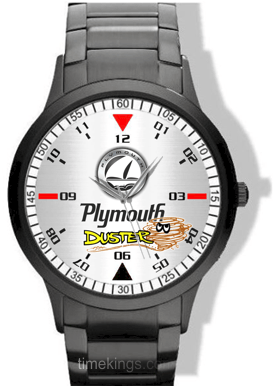 Plymouth Duster Logo - Plymouth Duster Logo Black Steel Watch