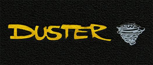 Plymouth Duster Logo - DMPS 6554 34 Mopar Carpeted Floor Mats Duster Logo