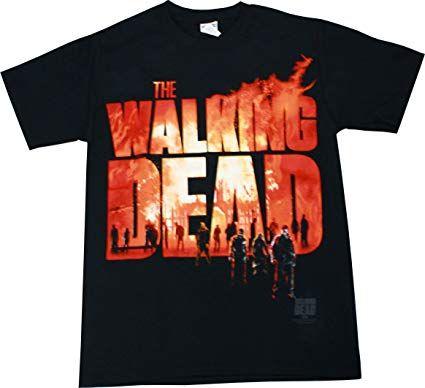 Amazon Fire Logo - Walking Dead - Two Fire Logo T-Shirt Large Black: Amazon.co.uk: Clothing