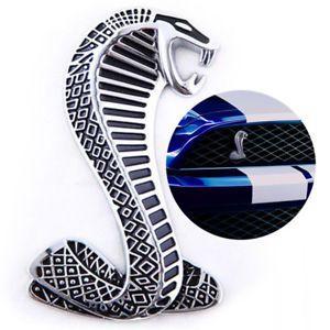 Shelby Cobra Logo - Details about Ford Mustang Cobra Snake Shelby Metal Front Grill logo Emblem  Badge Chrome Nice