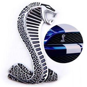 Mustang Cobra Logo - Ford Mustang Cobra Snake Shelby Metal Front Grill logo Emblem Badge