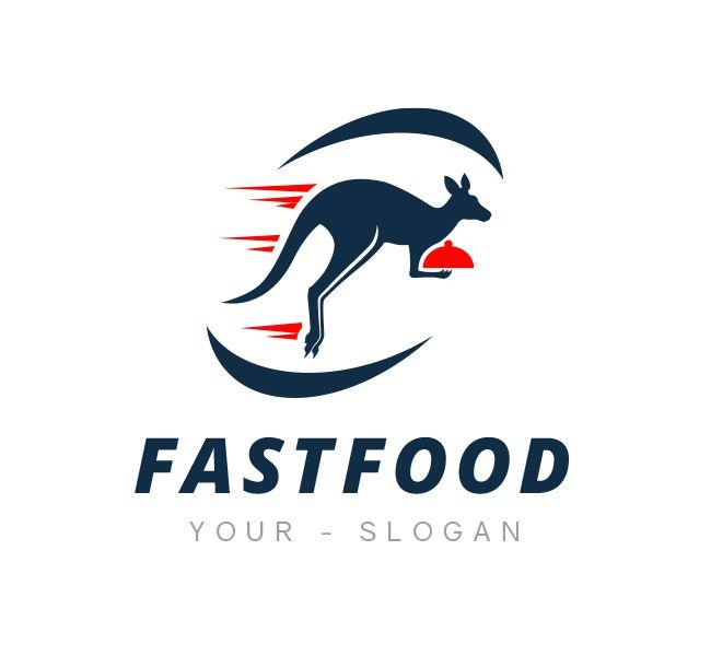 Fast Logo - Kangaroo Fast Food Logo & Business Card Template