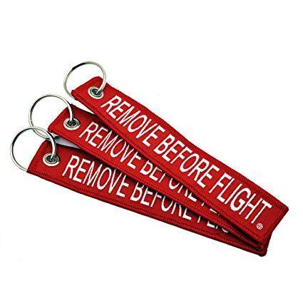 Red White Twist Logo - Apex Imports 3X Remove Before Flight Red White Key Chain