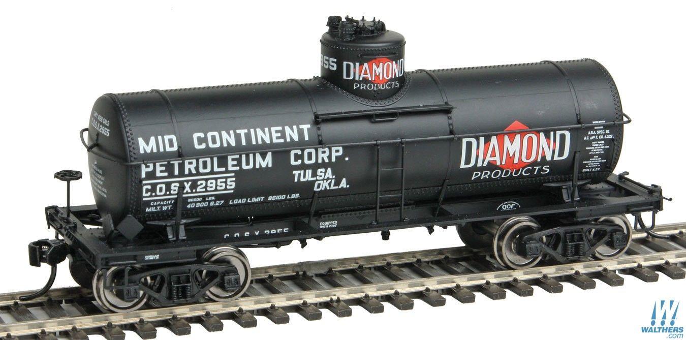 Car with Red Diamond Logo - Walthers'6 Type 21 ACF 000 Gallon Tank Car To Run