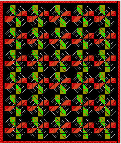 Red Block White Cross Logo - Free Quilt Patterns of the Month Pinwheel series