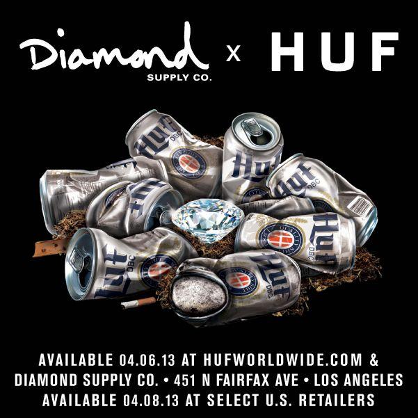 HUF Diamond Supply Logo - HUF x DIAMOND SUPPLY CO COLLABORATION // AVAILABLE 04.06.13 - BLOG ...