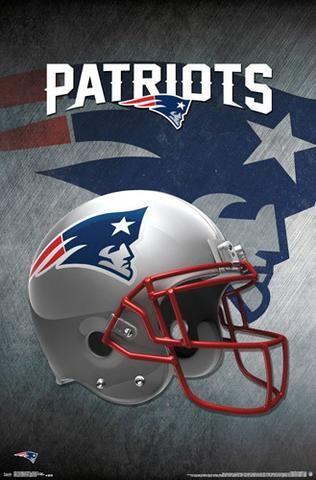Patriots Helmet Logo - New England Patriots Official NFL Football Team Helmet Logo Poster