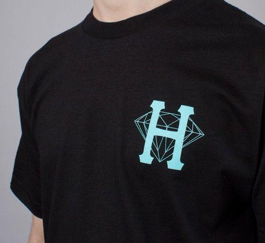 HUF Diamond Supply Logo - Diamond Supply Co. X HUF Classic H Diamond T Shirt Black Tiffany