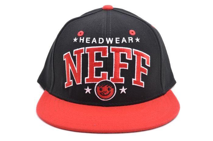 Neff Headwear Logo - Neff Headwear Varsity Block Snapback Hat Black Red Mens