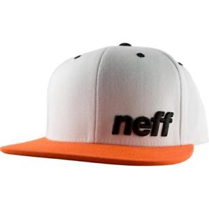 Neff Headwear Logo - Neff Headwear daily Cap Hat Snapback White Orange Black Logo | eBay