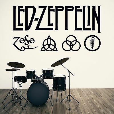 LED Zeppelin Band Logo - LED ZEPPELIN UK BAND LOGO JIMMY PAGE ROBERT PLANT vinyl wall art ...