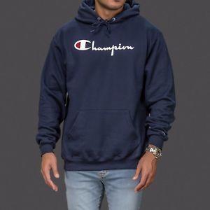 Champion Sportswear Logo - Navy Blue Authentic Champion sportswear logo hoodie hoody hooded