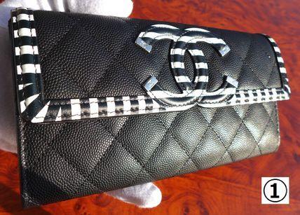 Chanel Zebra Logo - CHANEL ICON 2019 Cruise Zebra Patterns Unisex Leather Long Wallets