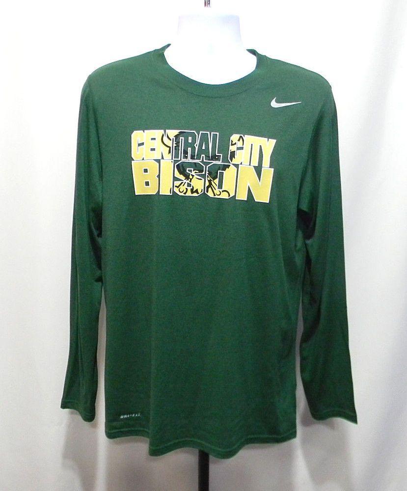 Central City Bison Logo - Nike Mens Dri-Fit Long Sleeve Shirt Swoosh Logo Central City Bison ...