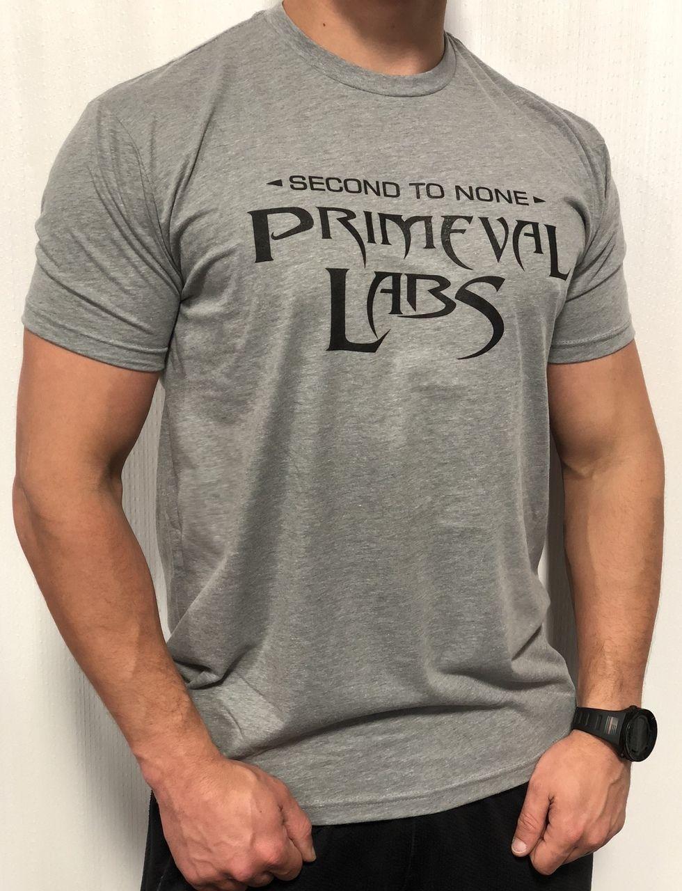 Light Gray Logo - Primeval Labs Gray T Shirt W/ Black Logo