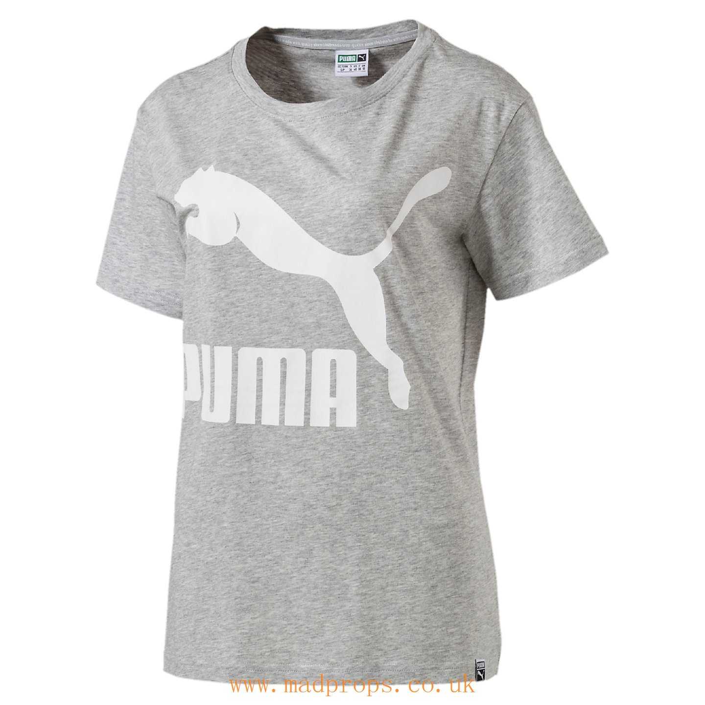 Light Gray Logo - Puma Cheap Clearance Archive Women's Logo T - Shirt EZ490 - Light ...
