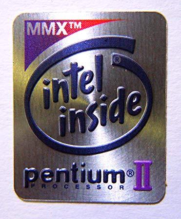 Intel Inside Pentium II Logo - Original Intel Pentium 2 MMX Inside Sticker 19 x 24mm
