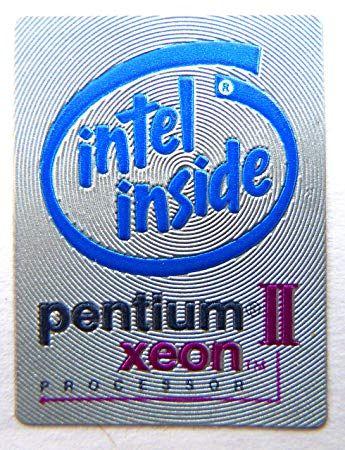 Intel Inside Pentium II Logo - Amazon.com: Original Intel Pentium 2 XEON Inside Sticker 19 x 24mm ...
