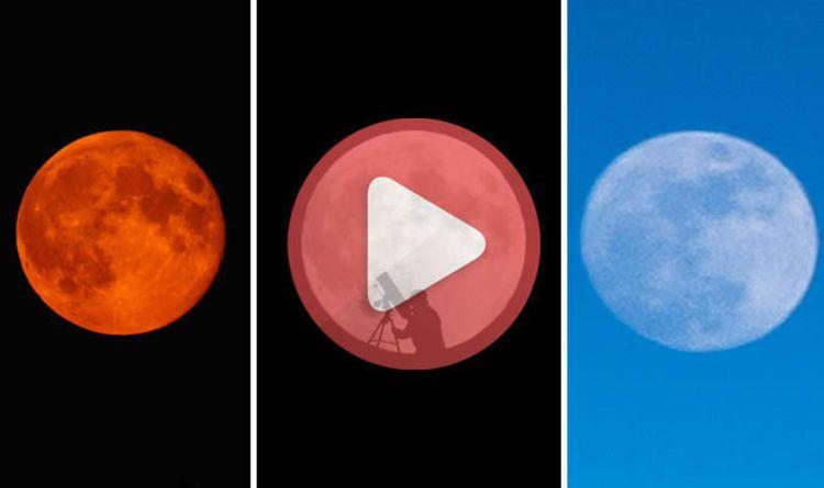 Popular Blue Partial Moons in a Circle Logo - Super Blue Moon Eclipse LIVE stream: Watch AGAIN online in case you