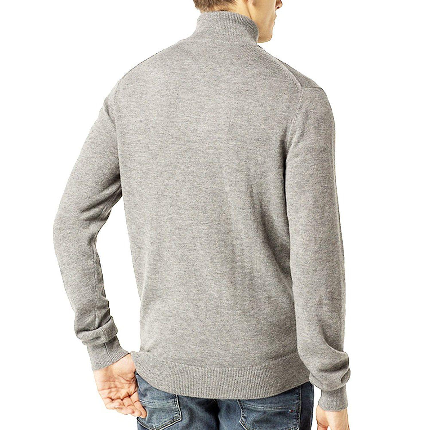 Light Gray Logo - Just No Logo Men's Relaxed Fit Quarter Zip Sweater Pullover Light