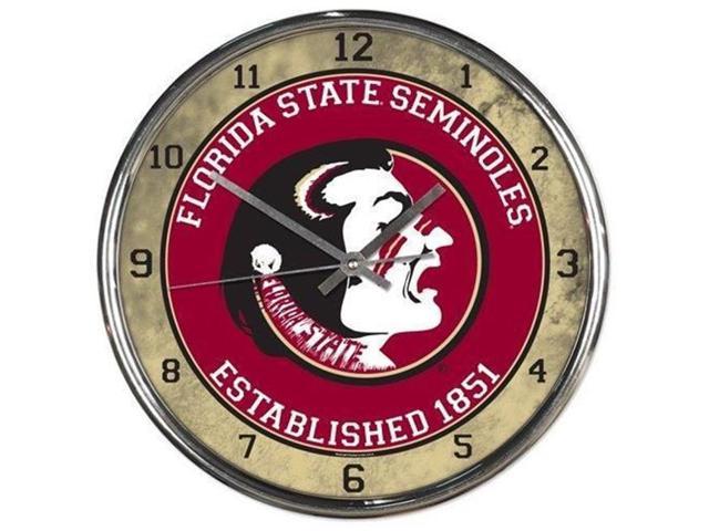 Round Newegg Logo - Florida State Seminoles Round Chrome Wall Clock