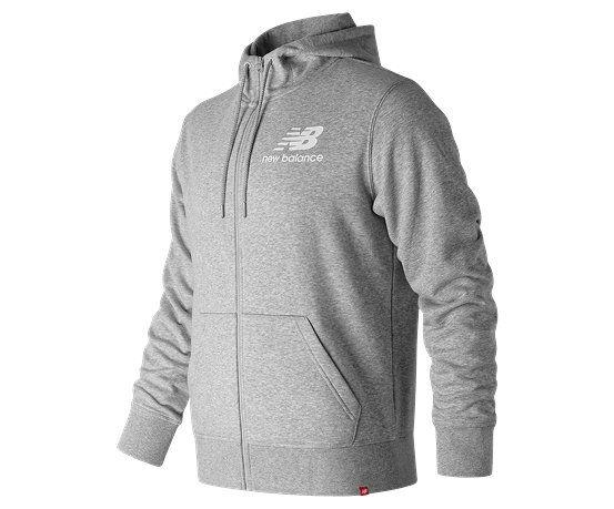 Clothing and Apparel NB Logo - Men's Essentials Stacked Logo Full Zip Hoodie - New Balance
