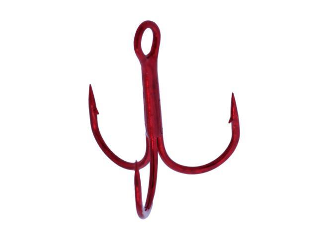 Round Newegg Logo - Treble Hooks, Round Bend Size Red, Per 10 47307