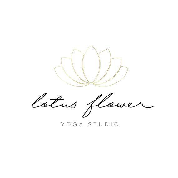 Lotus Flower Logo - Logo design Lotus Flower logo Boho logo Gold logo Simple | Etsy