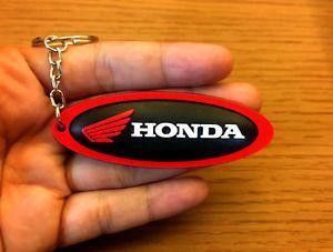 Red Accessories Logo - Honda Red Keychain Rubber Motor Racing Keyring Motorcycle Bike Logo