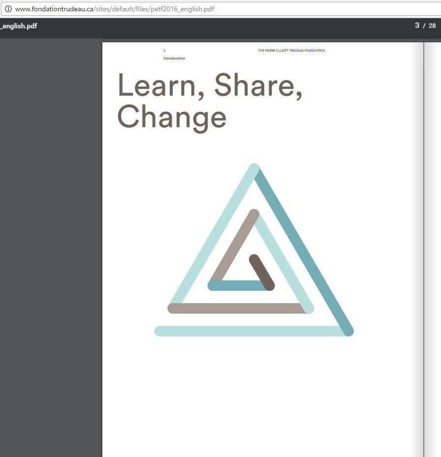 Trudeau Logo - Trudeau Foundation Annual report page 3 shows 