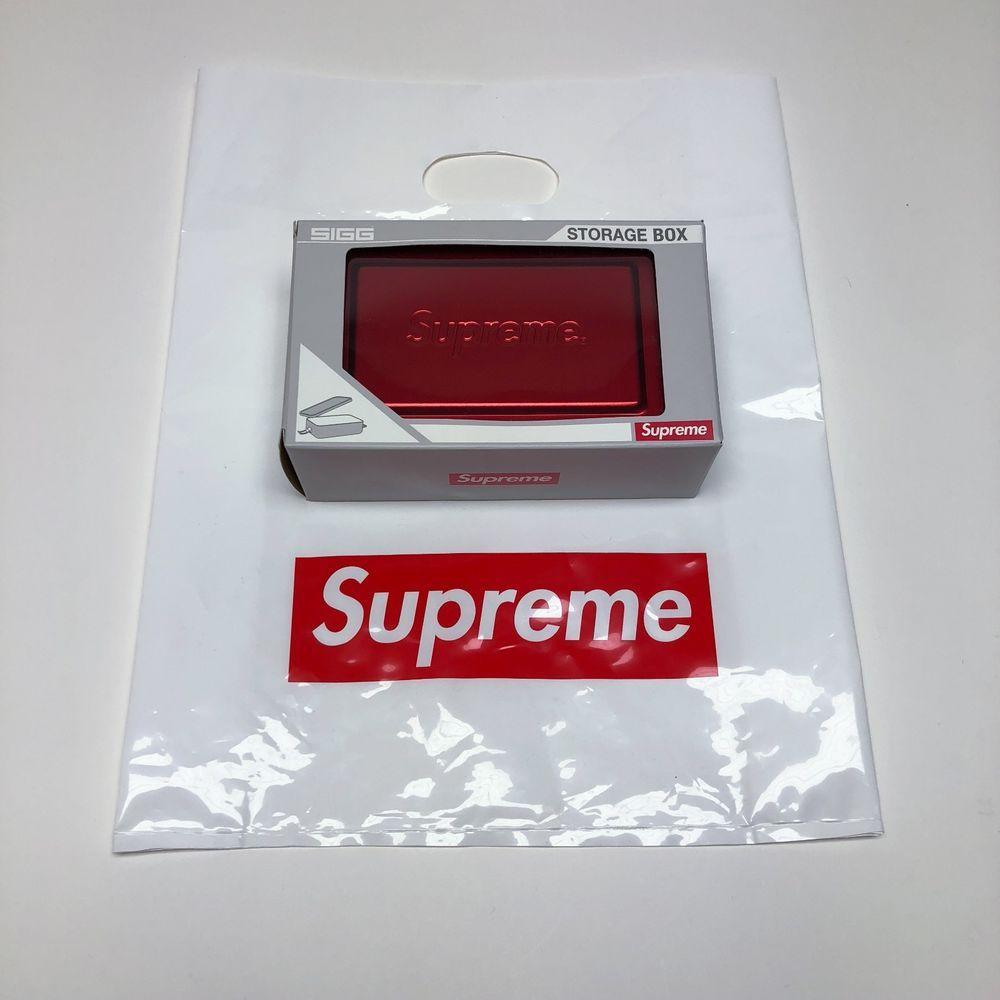 Red Accessories Logo - Supreme SIGG Red Metal Logo Accessories Storage Box Small SS18 NEW ...