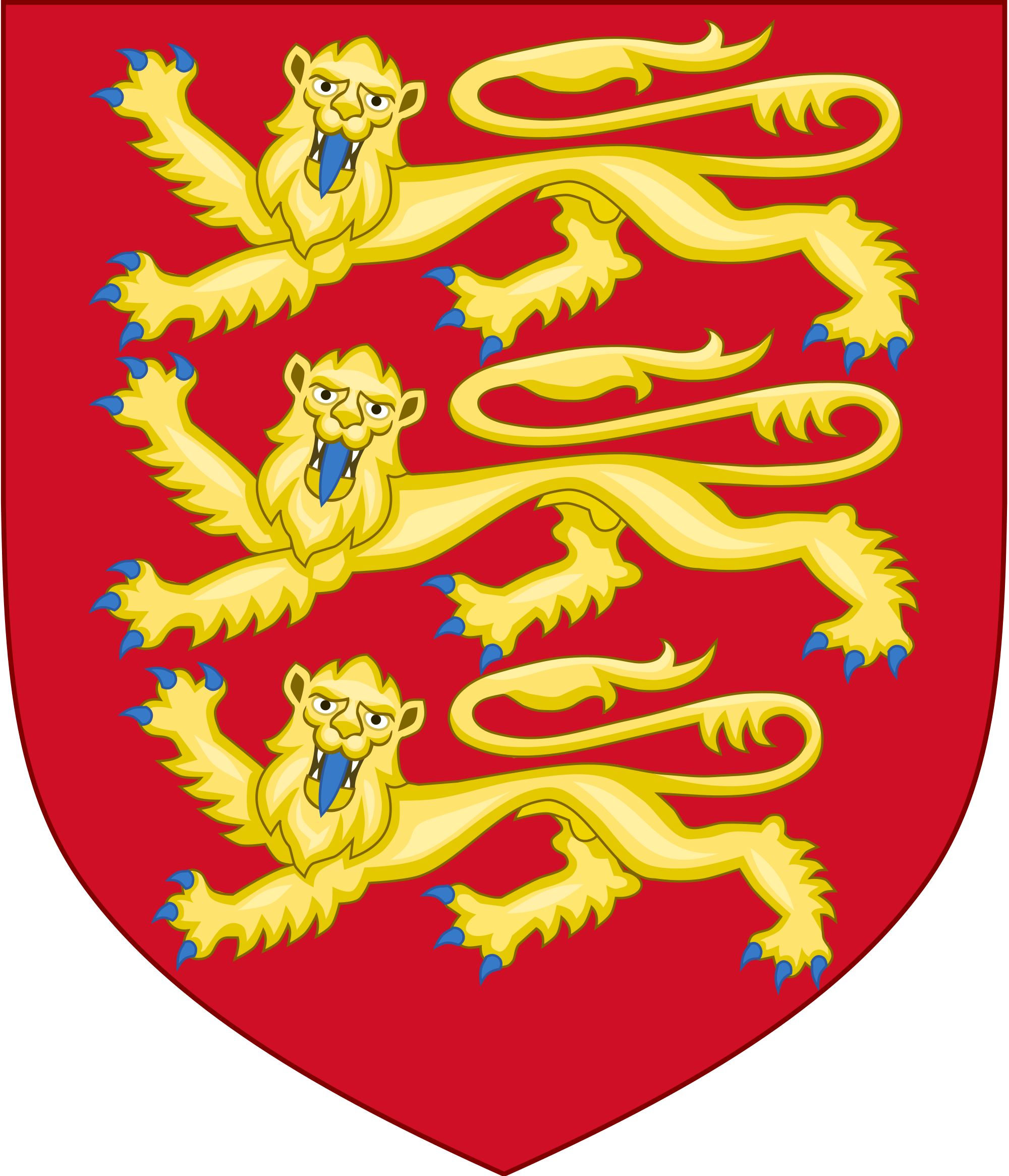Red with Gold Lion Crown Logo - Royal Arms of England