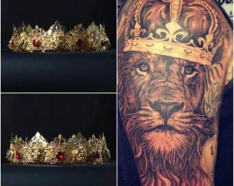 Red with Gold Lion Crown Logo - Gold lion crown