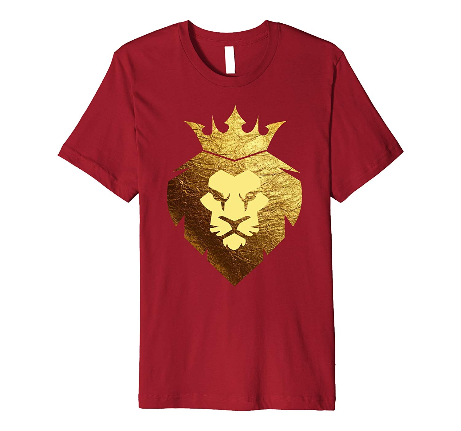 Red with Gold Lion Crown Logo - Gold King Lion Crown T Shirt Of The Jungle TShirt ANZ