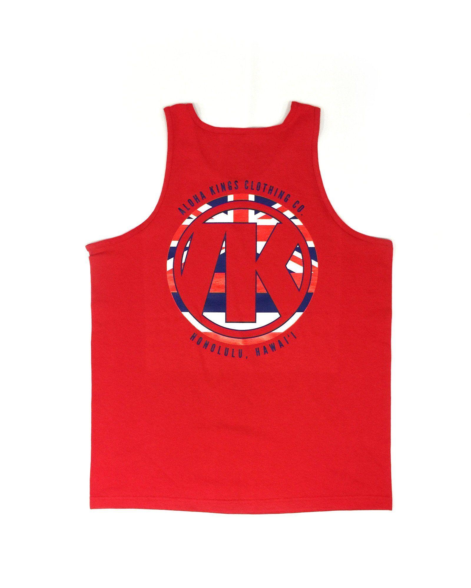 Product Red White and Blue Sports Logo - Red White Blue: Red Tank