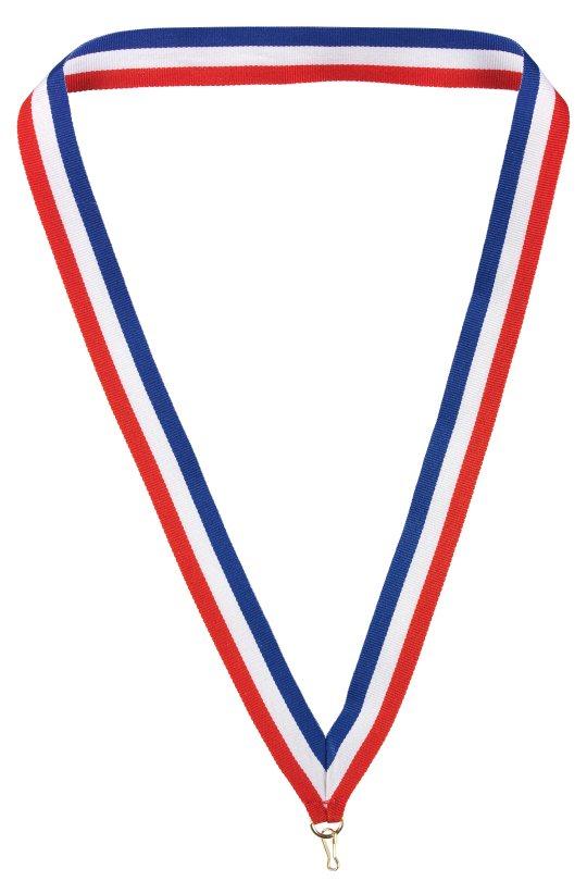 Product Red White and Blue Sports Logo - Red, White & Blue Medal Ribbon - SilverTrophy
