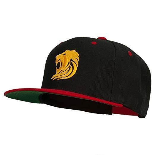 Red with Gold Lion Crown Logo - Gold Lion Embroidered Snapback Cap - Black Red OSFM at Amazon Men's ...